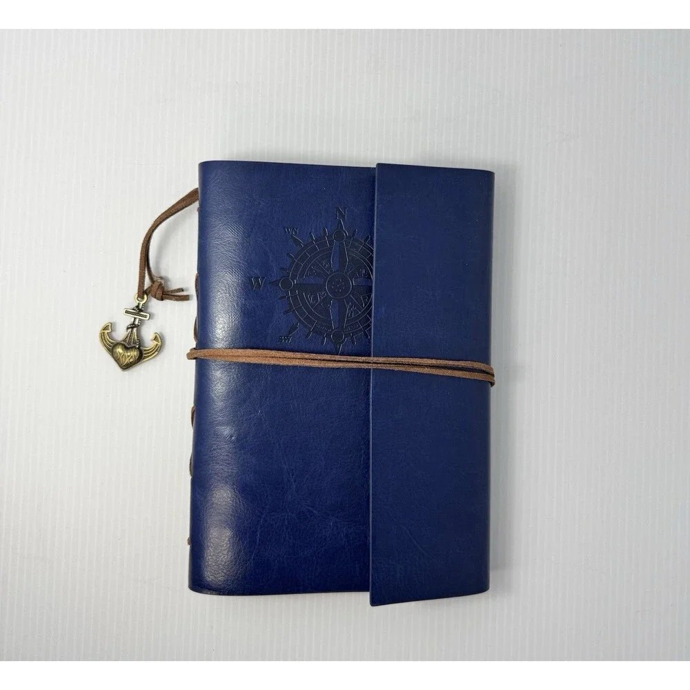 Writing Journal PU Leather Planner 9”x6” Ring Bound Nautical Binder Journal